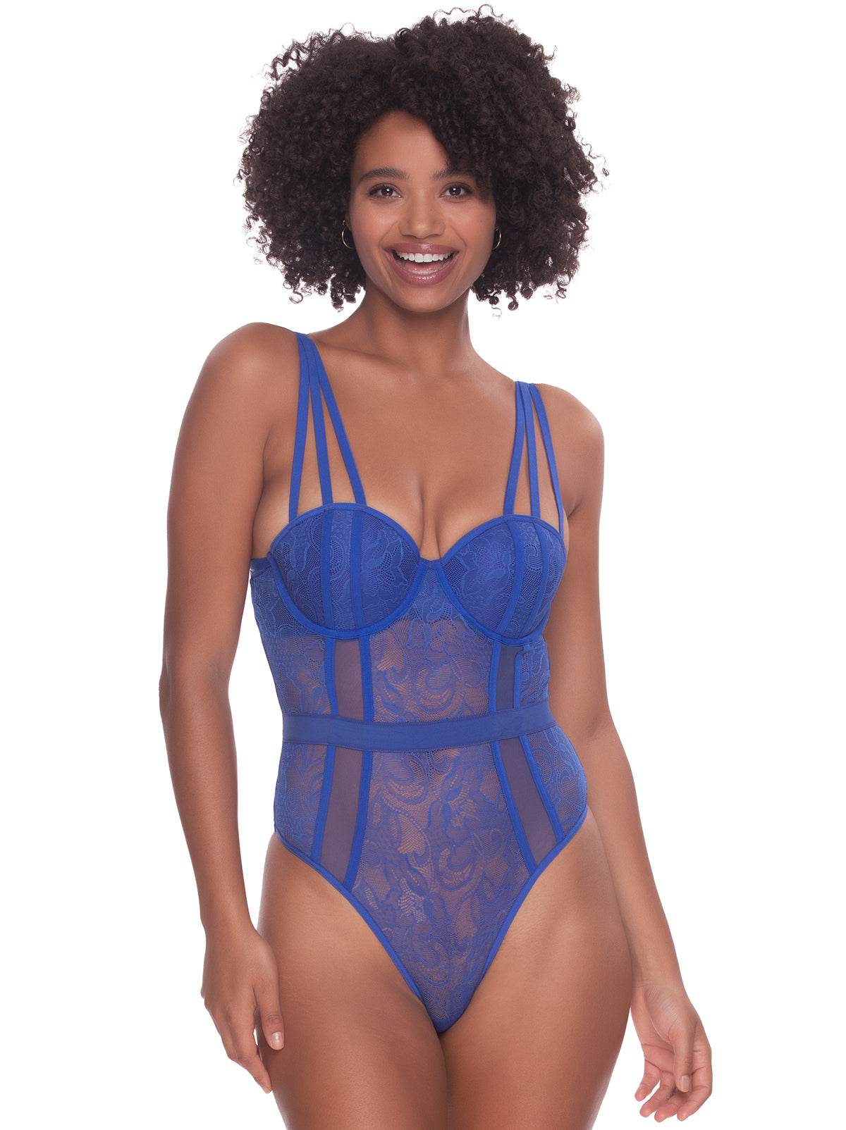 Jezebel by Felina Womens Anika Lace Bodysuit | Thong Back